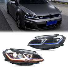 Load image into Gallery viewer, inginuity time LED Headlights for Volkswagen VW Golf 7 MK7 MK VII TDI TSI 2018-2021 Sequential Turn Signal Projector E-MARK ECE Blue Line Front Lamps Assembly