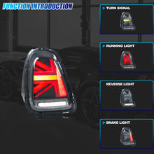 Load image into Gallery viewer, inginuity time LED Tail Lights for BMW Mini Cooper S R56 R57 R58 R59 2007-2013 Sequential Turn Signal Union Jack Black Rear Lamps Assembly