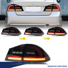 Load image into Gallery viewer, inginuity time LED Tail Lights for Honda Civic FD1 FD2 FD3 Type-R 8th Gen 2006-2011 Start-up Animation Sequential Turn Signal Rear Lamps Assembly