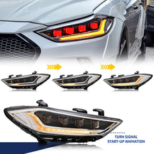 Load image into Gallery viewer, inginuity time LED Headlights for Hyundai Elantra 2017 2018 Red Demon Eyes Sequential Start-up Animation Front Lamps