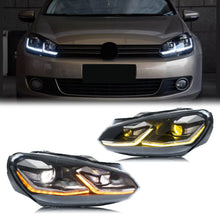 Load image into Gallery viewer, inginuity time LED GTI Headlights for Volkswagen VW Golf 6 MK6 VI 2009-2014 TDI TSI White/Golden DRL Projector Sequential Turn Signal Front Lamps Assembly