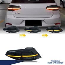 Load image into Gallery viewer, inginuity time LED Tail Lights for Volkswagen VW Golf 7 MK7 MK7.5 VII TDI TSI GTI GTD GTE R 2014-2021 Sequential Turn Signal Black Rear Lamps Assembly