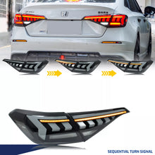 Load image into Gallery viewer, inginuity time LED RGB Tail Lights for Honda Civic 11th Gen 2022-2024 Sedan Sequential Turn Signal Bluetooth Control Rainbow Color Rear Lamps Assembly