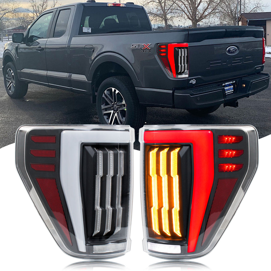 inginuity time LED Tail Lights for Ford F150 2021 2022 2023 XL STX Start up Animation Rear Lamps Assembly