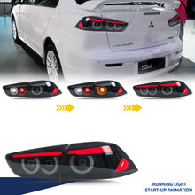 Load image into Gallery viewer, inginuity time LED JDM Tail Lights for Mitsubishi Lancer 2009-2021 EVO X Start-up Animation Sequential Turn Signal Rear Lamps Assembly