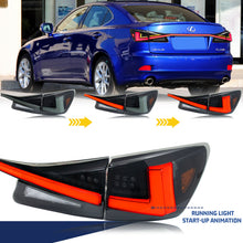 Load image into Gallery viewer, inginuity time LED Tail Lights & Middle Lamp for Lexus IS250 IS350 ISF 2006-2013 Smoked Start-up Animation Sequential Turn Signal Facelift Rear Lamps Assembly Accessary