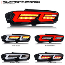 Load image into Gallery viewer, inginuity time LED Tail Lights for Chevrolet Chevy Camaro 2019-2024 LS LT RS SS ZL1 6th Gen Start-up Animation Sequential Indicator Rear Lamps Assembly
