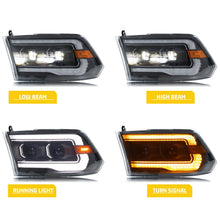 Load image into Gallery viewer, inginuity time LED Headlights for Dodge Ram 1500 2500 3500 2009-2018 4th Gen Dual Projector DRL Sequential Turn Signal Front Lamps Assembly