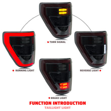 Load image into Gallery viewer, inginuity time LED Tail Lights for Ford F-150 XLT Lariat P702 14th Gen 2021 2022 2023 2024 Start-up Animation Sequential Turn Signal Rear Lamps Assembly