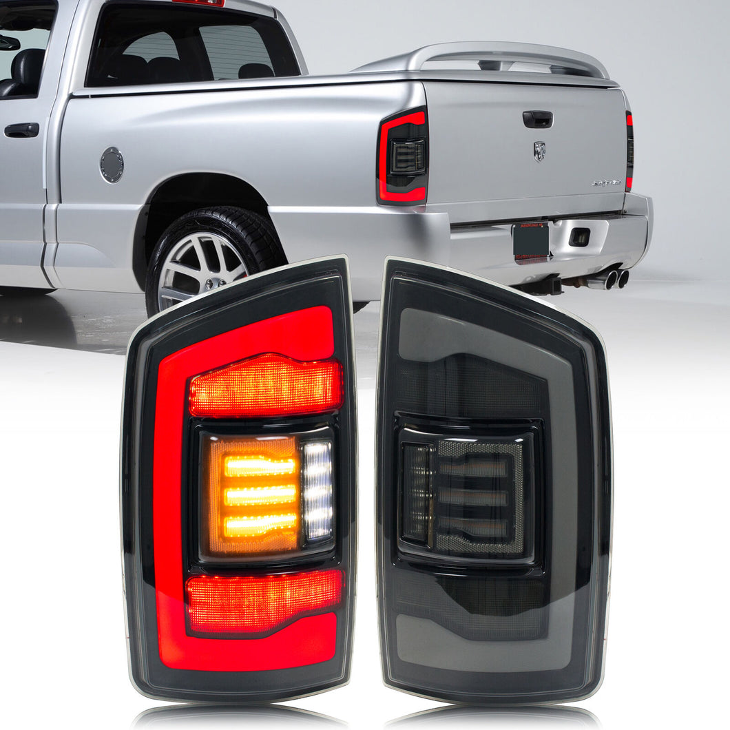 inginuity time LED Tail Lights for Dodge Ram 3rd Gen 2002 2003 2004 2005 Start-up Animation Sequential Signal Rear Lamps Assembly