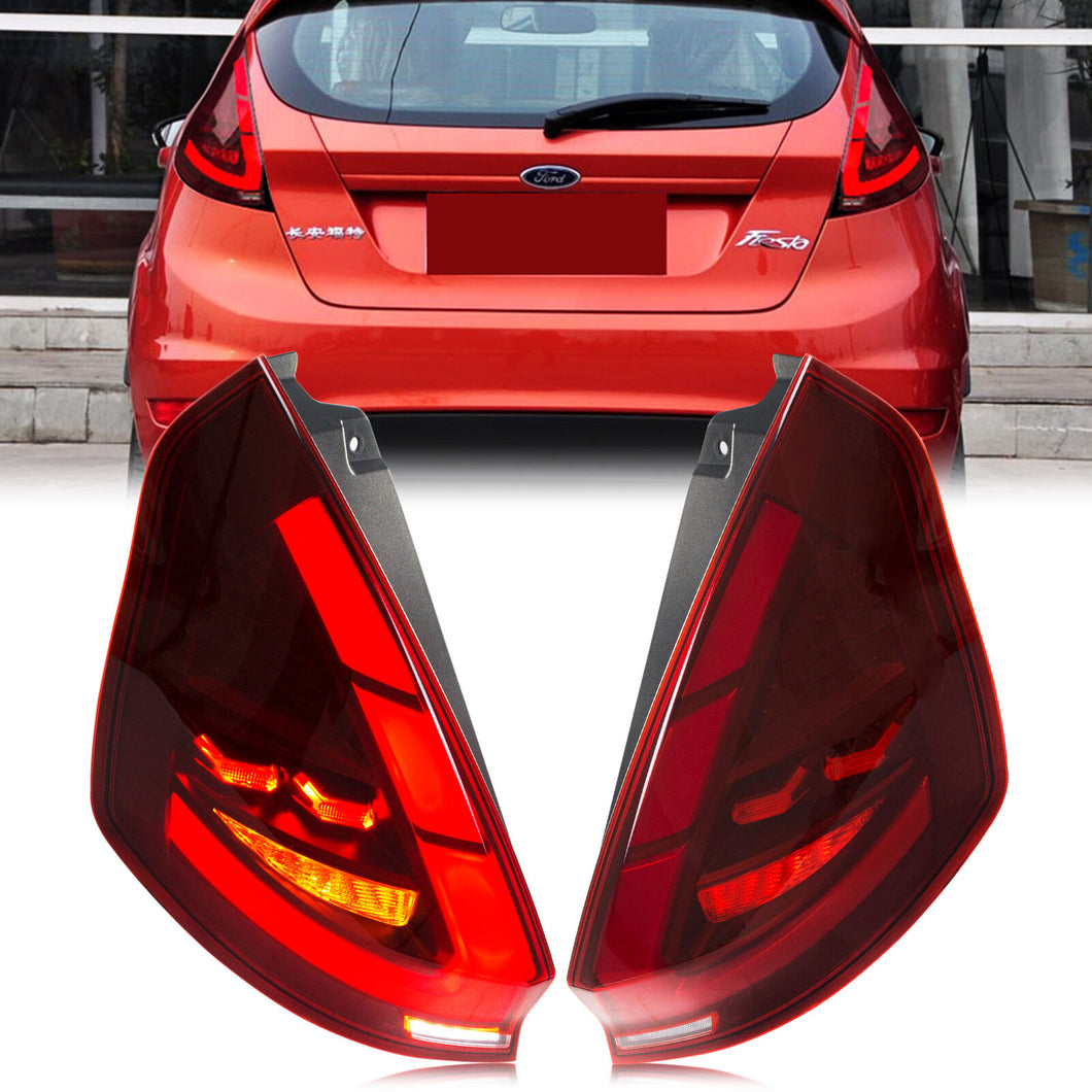 inginuity time LED Tail Lights for Ford Fiesta Hatchback SE ST 2011-2019 Sequential Start-up Animation Rear Lamps Assembly