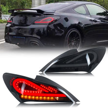 Load image into Gallery viewer, inginuity time LED Tail Lights for Hyundai Genesis Coupe 2010-2016 Start-up Animation Sequential Turn Signal Black Rear Lamps Assembly