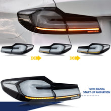 Load image into Gallery viewer, inginuity time LED G38 Clear White Tail Lights for BMW G30 F90 M5 5 Series 2018 2019 2020 Sequential Indicator Rear Lamps With Guards