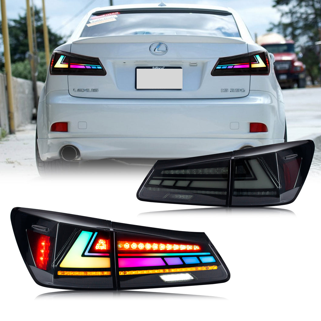 inginuity time LED RGB Tail Lights for Lexus IS250 IS350 ISF 2006-2013 APP Control Rear Lamps  Assembly