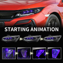 Load image into Gallery viewer, inginuity time LED 4 Projectors Headlights for 2016-2021 Honda Civic 10TH Gen Sedan Coupe Hatchback Type R Start Up Animation Sequential Turn Signal Accessary