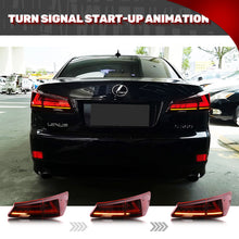 Load image into Gallery viewer, iniginuity time LED Tail Lights for Lexus IS250 IS350 ISF 2006-2013 Sequential Start Up Animation Rear Lamp