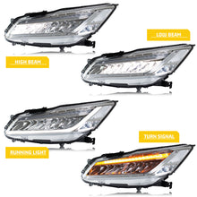 Load image into Gallery viewer, inginuity time LED Facelift Headlights for Honda Accord 9th GEN Facelift 2016 2017 Sedan Chrome Start-up Animation Sequential Turn Signal Front Lamps Assembly