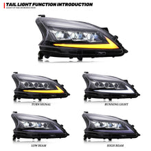 Load image into Gallery viewer, inginuity time LED Triple Beam Headlights for 2012-2015 Nissan Sentra Start up Animation Sequential Indicator Front Lamps Assembly