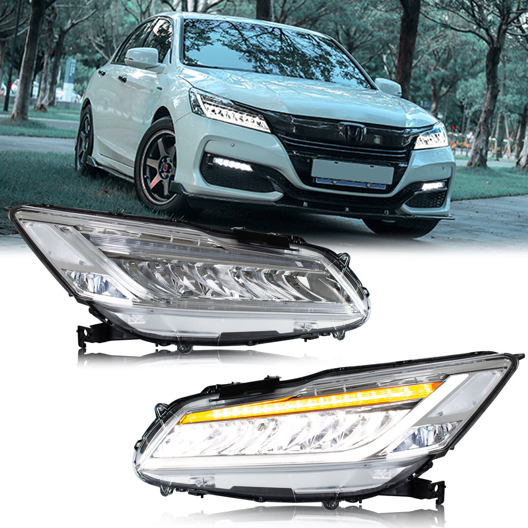 inginuity time LED Facelift Headlights for Honda Accord 9th GEN Facelift 2016 2017 Sedan Chrome Start-up Animation Sequential Turn Signal Front Lamps Assembly