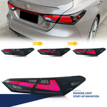 Cargar imagen en el visor de la galería, inginuity time Nike LED Tail Lights for Toyota Camry 2018-2024 Rear Lamps Start Up Animation DRL Brake Turn Signal Assembly