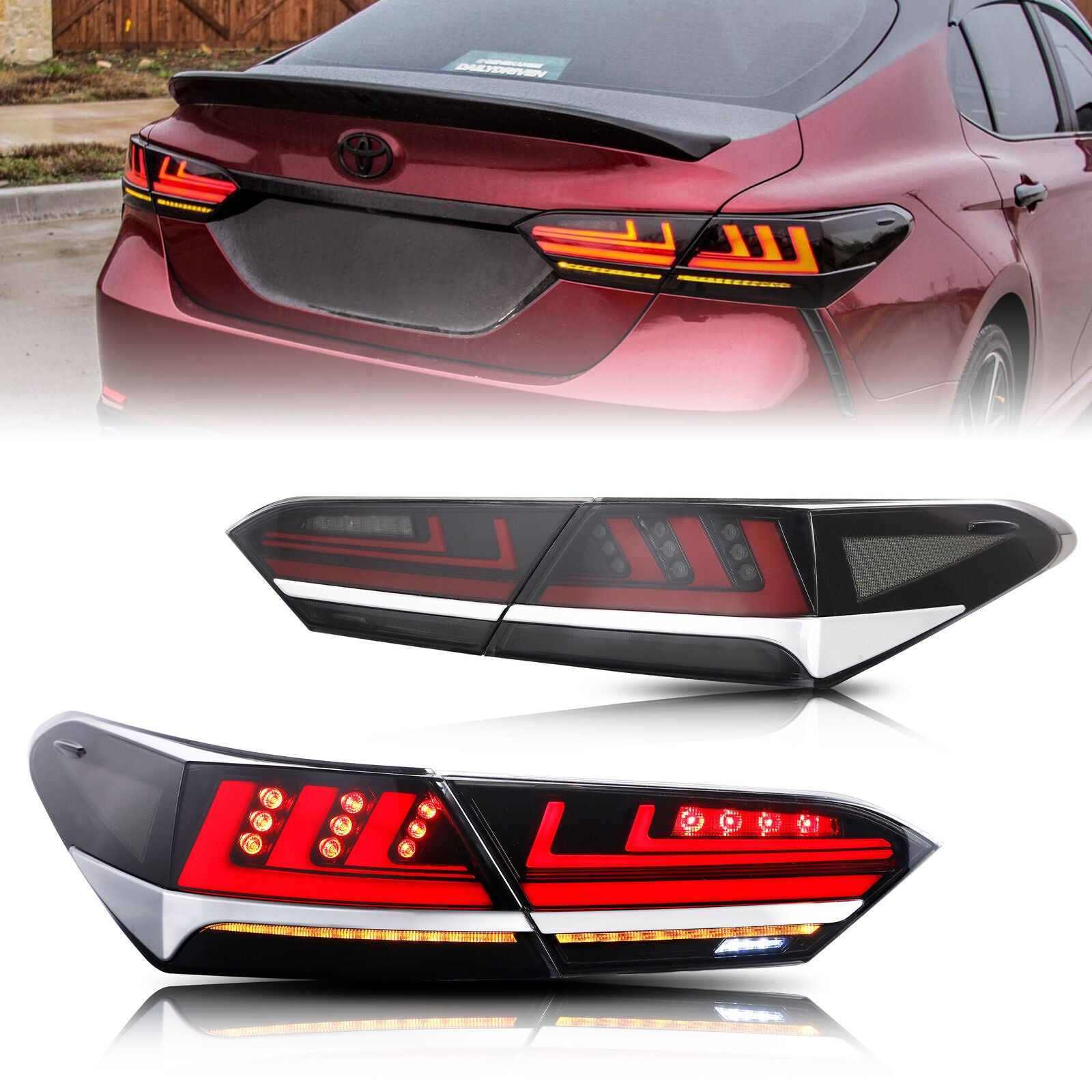 inginuity time LED Lexus Tail Lights for Toyota Camry 2018 2019