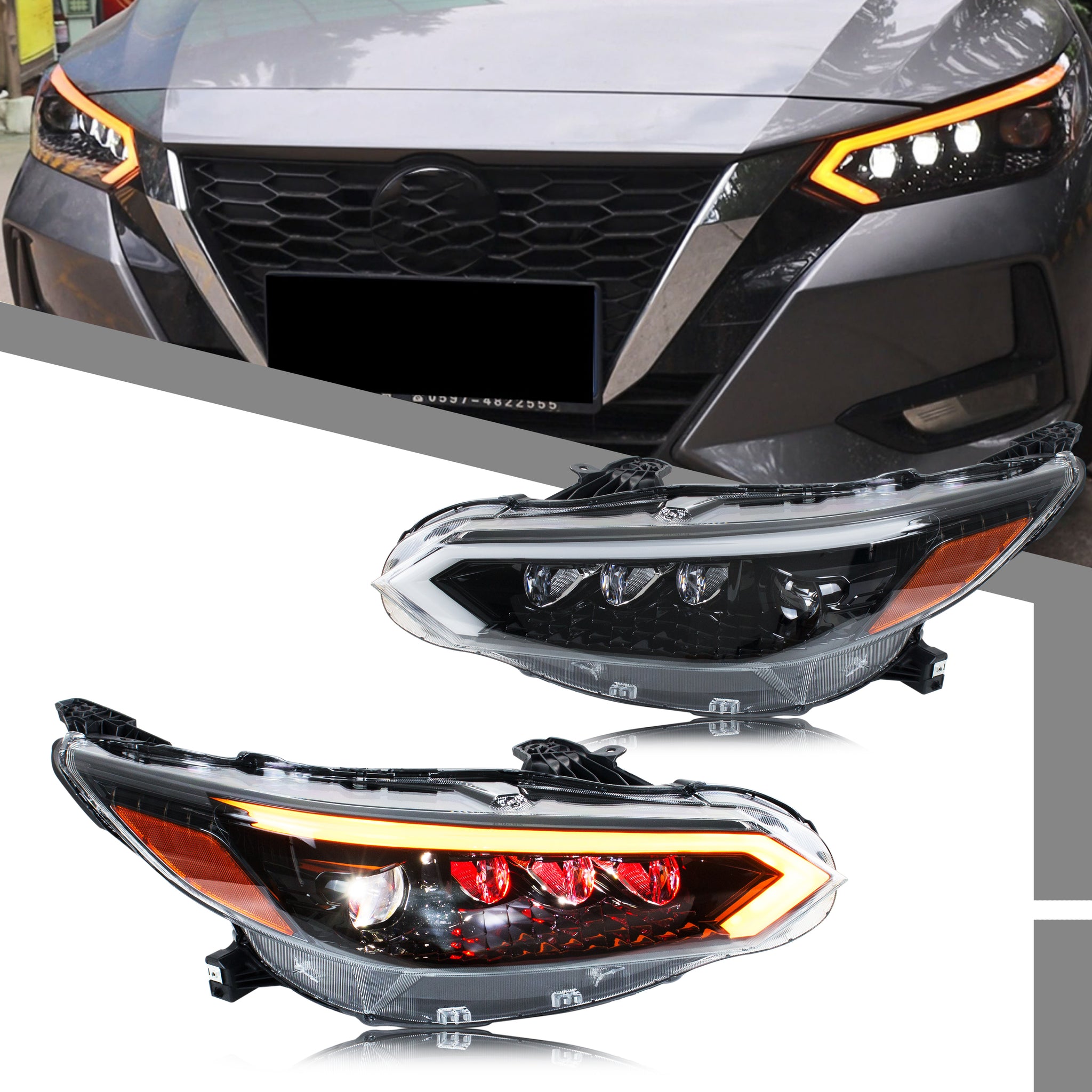 inginuity time LED RGB Headlights for Nissan Sentra B18 2020-2025