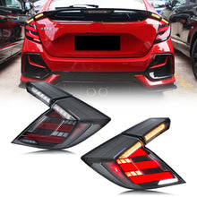 Load image into Gallery viewer, inginuity time LED Mugen Tail Lights for Honda Civic 2016-2021 Hatchback Type-R 10th Gen Start-up Animation Sequential Turn Signal Clear Rear Lamps Assembly
