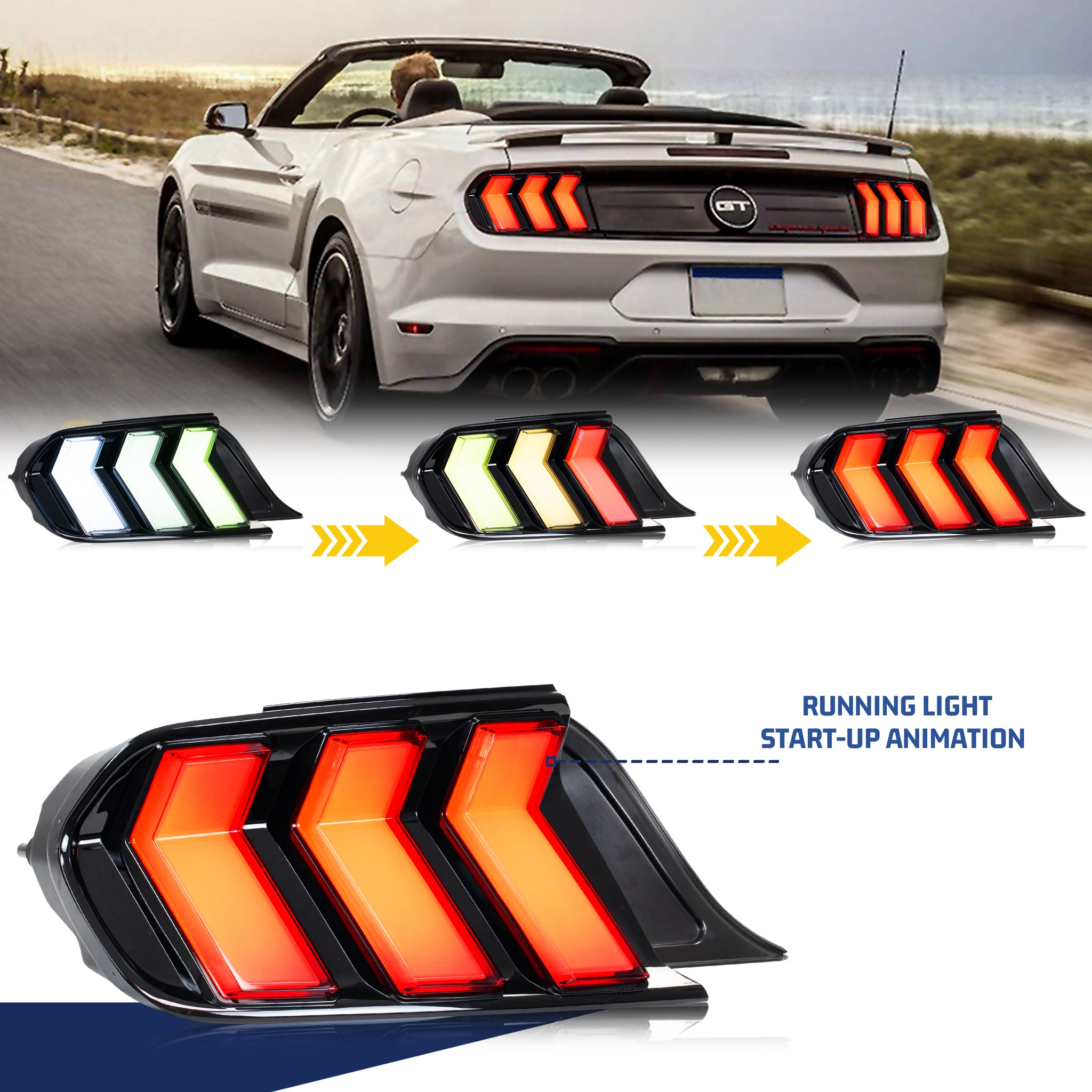 inginuity time LED 2023+ Tail Lights for Ford Mustang 2015-2022 