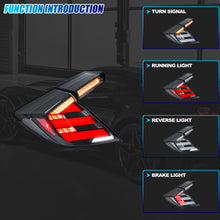 Load image into Gallery viewer, inginuity time LED Mugen Tail Lights for Honda Civic 2016-2021 Hatchback Type-R 10th Gen Start-up Animation Sequential Turn Signal Clear Rear Lamps Assembly
