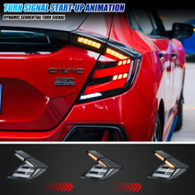 Load image into Gallery viewer, inginuity time LED Mugen Tail Lights for Honda Civic 2016-2021 Hatchback Type-R 10th Gen Start-up Animation Sequential Turn Signal Clear Rear Lamps Assembly
