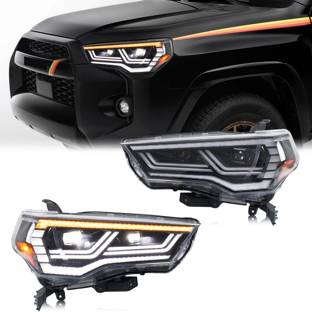 inginuity time LED Headlights for Toyota 4Runner 2014-2025 SR5 TRD 5th Gen Start-up Animation Sequential Turn Signal Bi-Xenon Projector Front Lamps Assembly