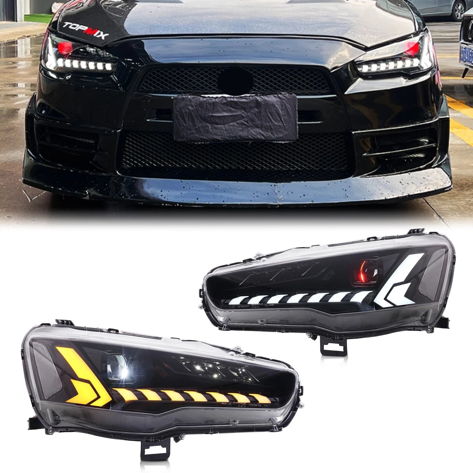 Lancer Inuit inginuity time LED Audi Headlights for Mitsubishi Lancer & Lancer EVO ...