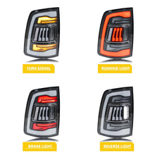 Load image into Gallery viewer, inginuity time LED Tail Lights for Ram 1500 2019-2024 5th Gen Sequential Turn Signal Start-up Animation Clear Rear Lamps Assembly
