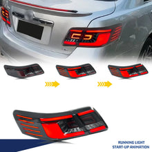 Load image into Gallery viewer, inginuity time LED Tail Lights for Toyota Camry 2007-2011 SE LE XLE Sequential Turn Signal Start-up Animation Black Rear Lamps Assembly
