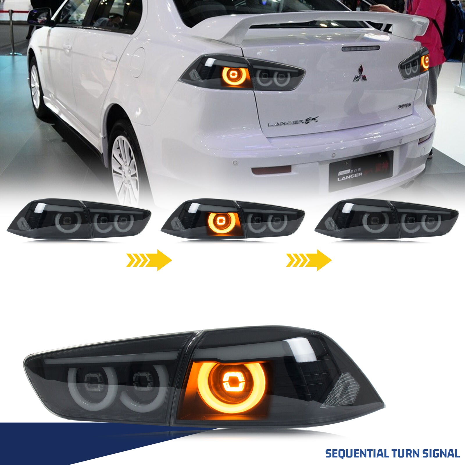 Lancer Inuit inginuity time LED JDM Tail Lights for Mitsubishi Lancer 2009-2021 EVO ...