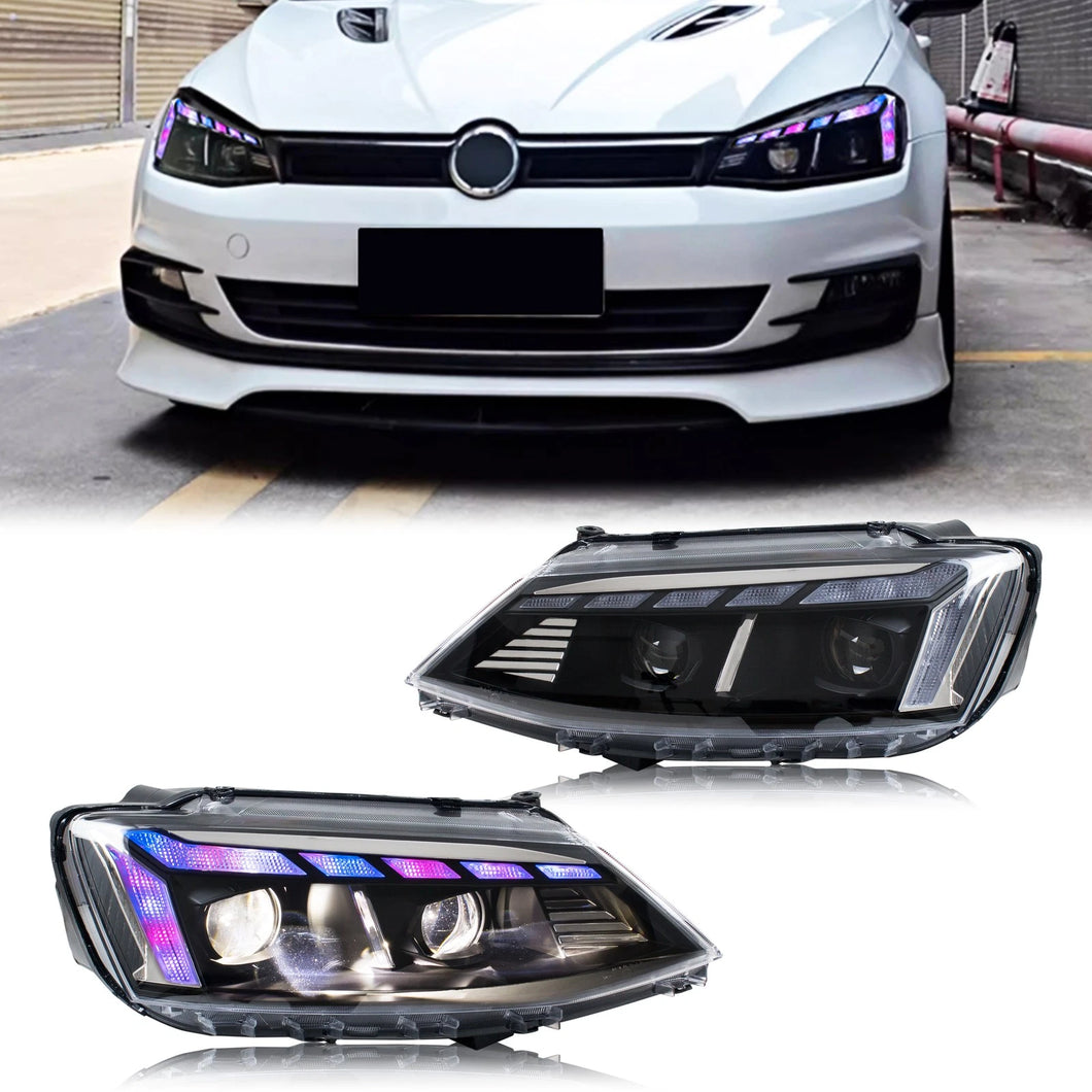 inginuity time LED RGB Audi Headlights for Volkswagen VW Jetta MK6 2011-2018 SE Color Change APP Control Start-up Animation Sequential Turn Signal Front Lamps Assembly
