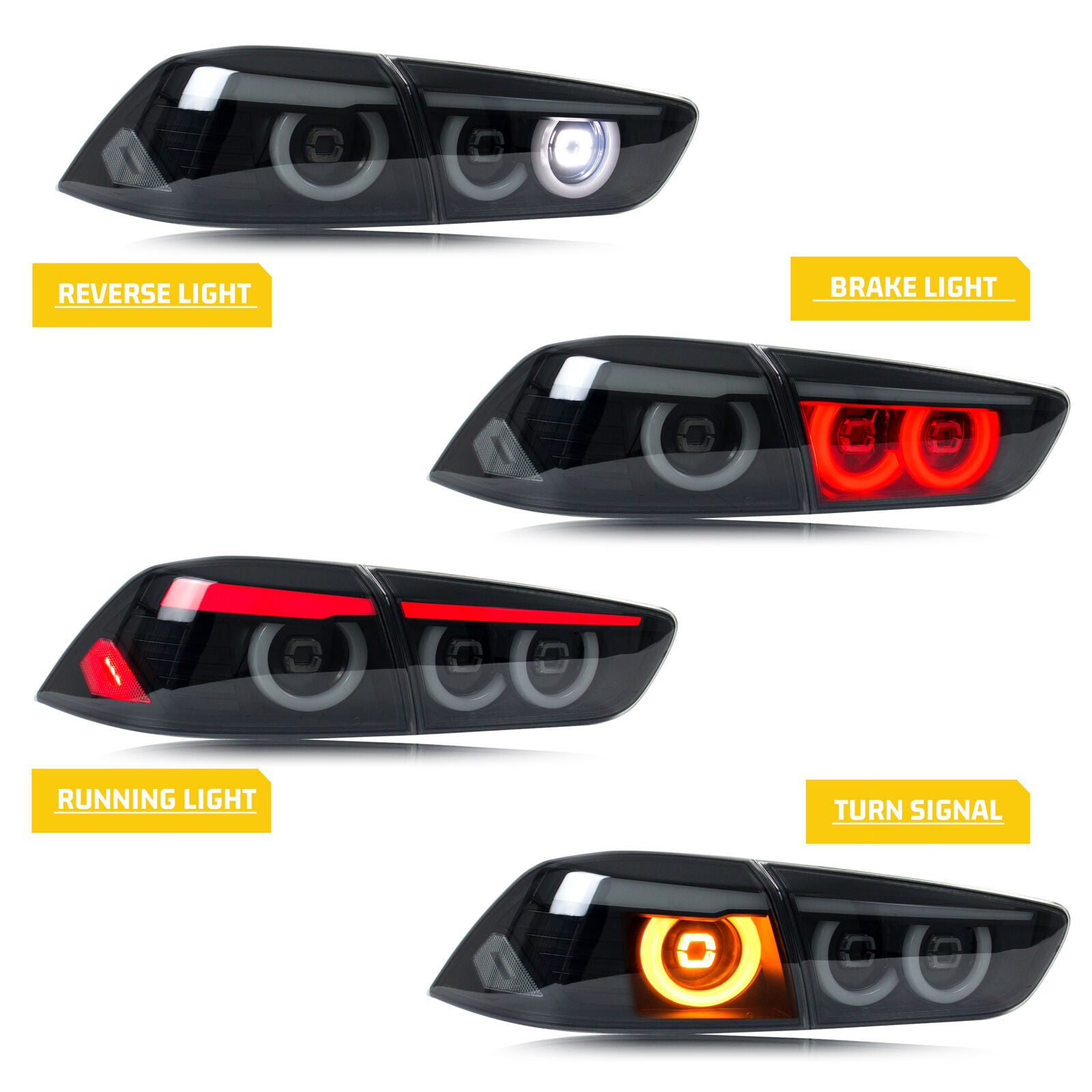 Lancer Inuit inginuity time LED JDM Tail Lights for Mitsubishi Lancer 2009-2021 EVO ...