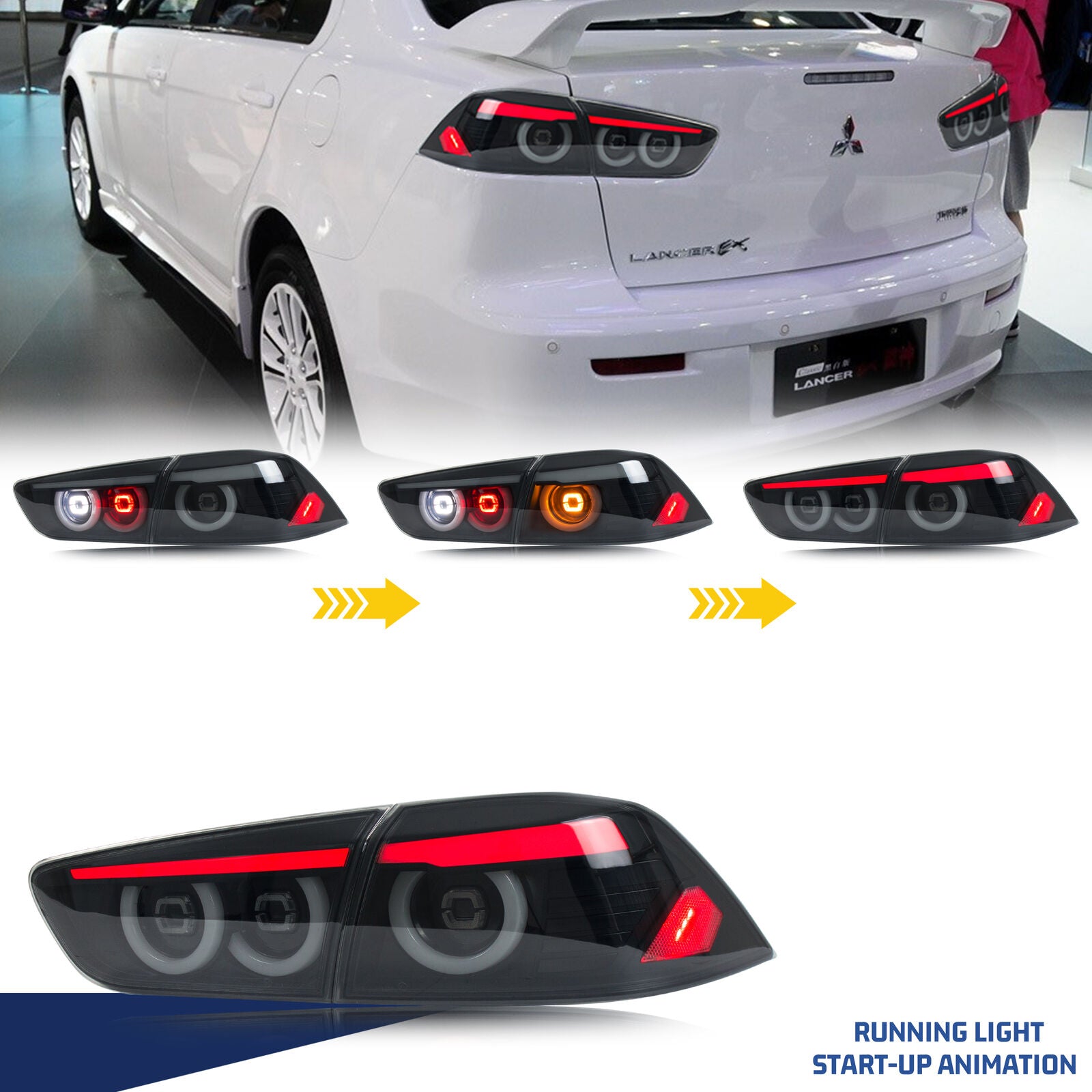 Lancer Inuit inginuity time LED JDM Tail Lights for Mitsubishi Lancer 2009-2021 EVO ...