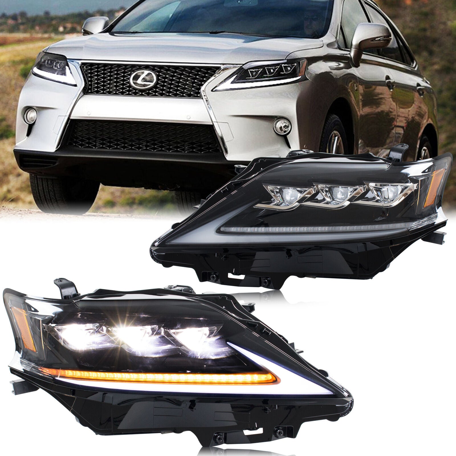 inginuity time LED Headlights for Lexus RX350 RX450h 2010-2015 F Sport ...