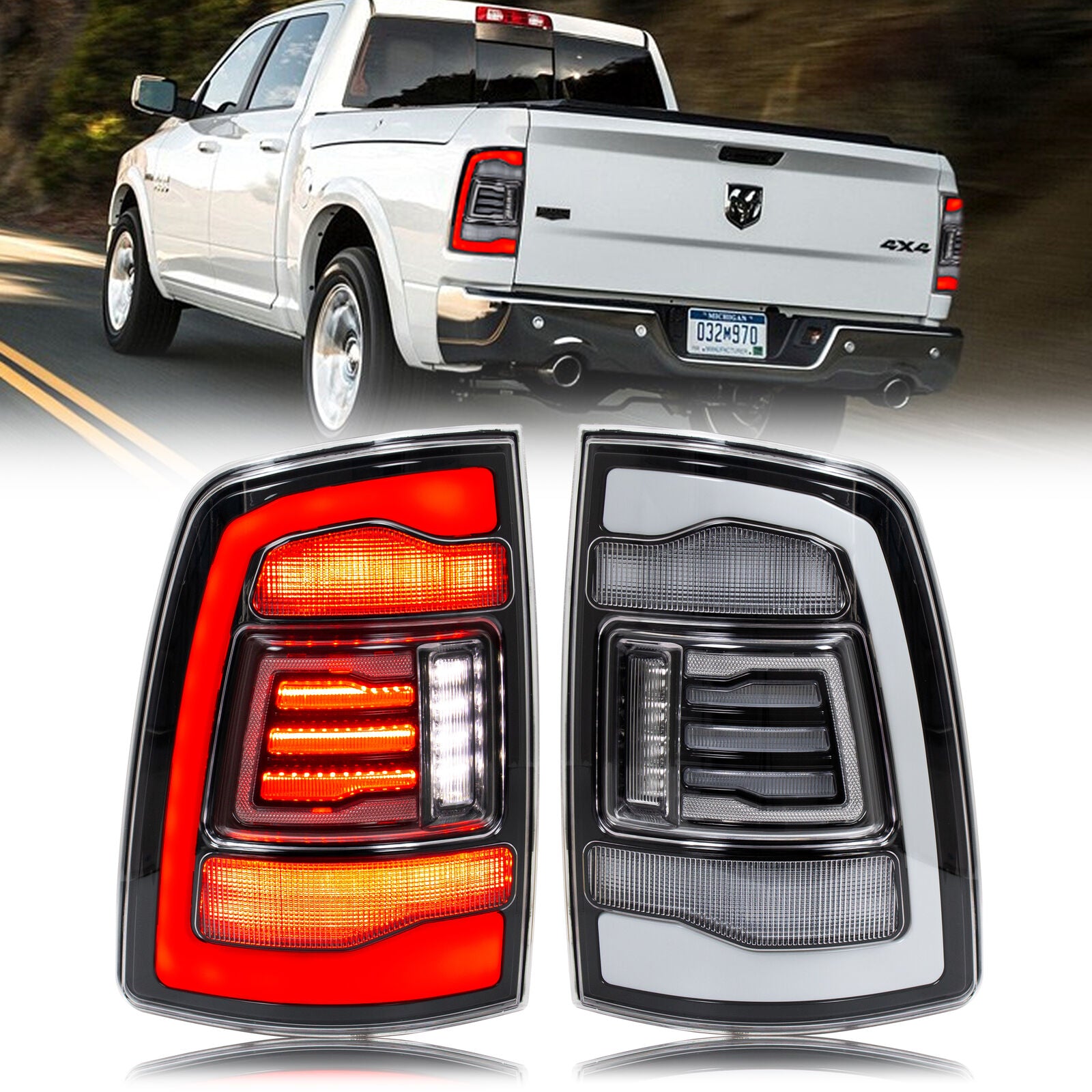 Vordere Windabweiser (1 Set) für DODGE RAM CREW CAB/QUAD CAB PICKUP, 4-DOOR, 2009-2019 US-VERSION für die Fahrer und Beifahrerseite Vordere Windabweiser (1 Set) für DODGE RAM CREW CAB/QUAD CAB PICKUP, 4-DOOR, 2009-2019 US-VERSION für die Fahrer und Beifahrerseite