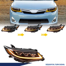 Load image into Gallery viewer, inginuity time LED Lexus Headlights for Toyota Camry 2012-2014 SE LE XLE Start-up Animation Sequential Turn Signal Front Lamps Assembly
