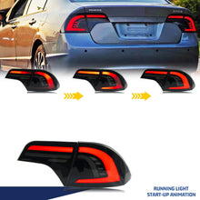 Cargar imagen en el visor de la galería, inginuity time LED Tail Lights for Honda Civic 2006-2011 EX LX Sport DX Si Sequential Turn Signal Dynamic Animation Rear Lamps Assembly
