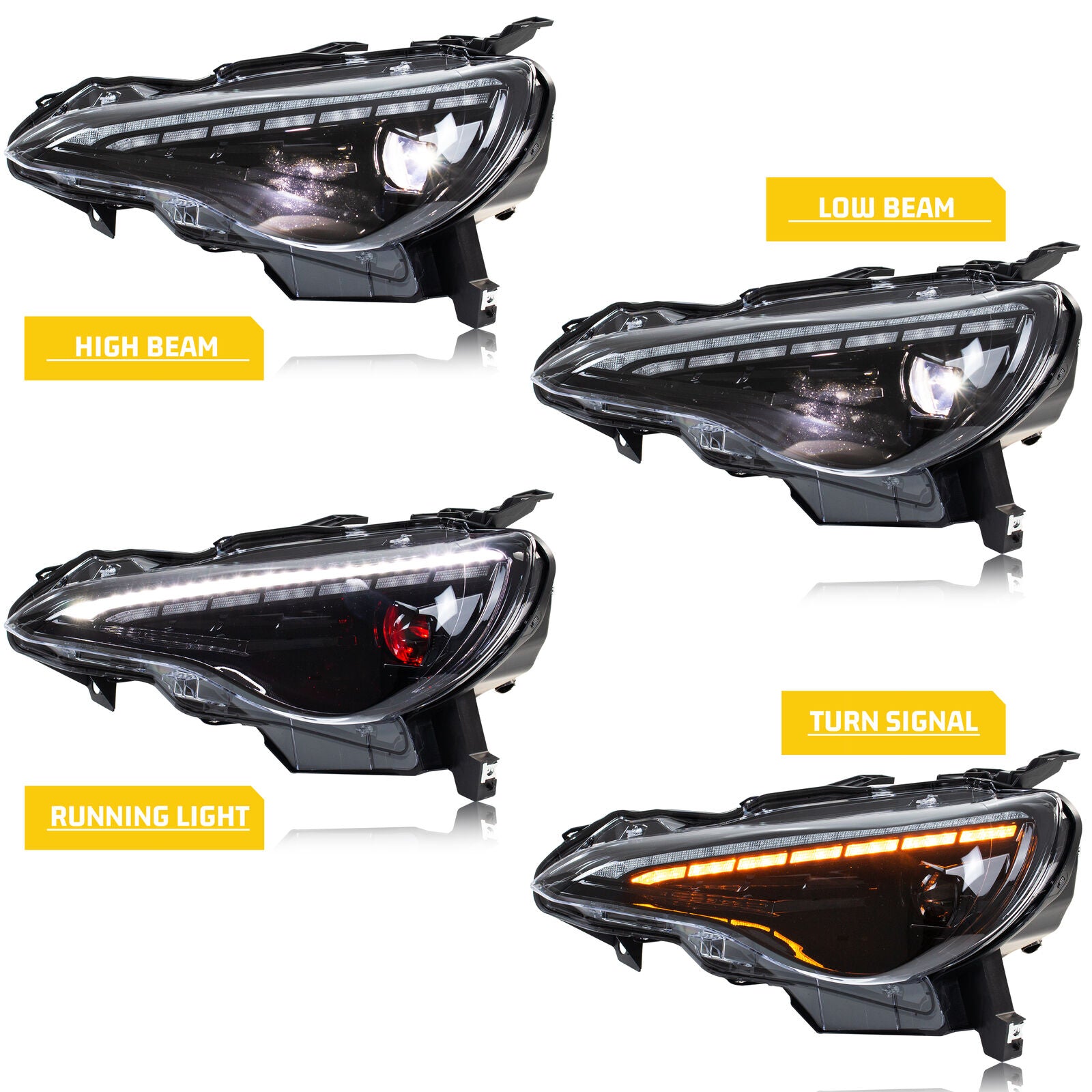 inginuity time LED Blackout Headlights for Toyota 86 Subaru BRZ