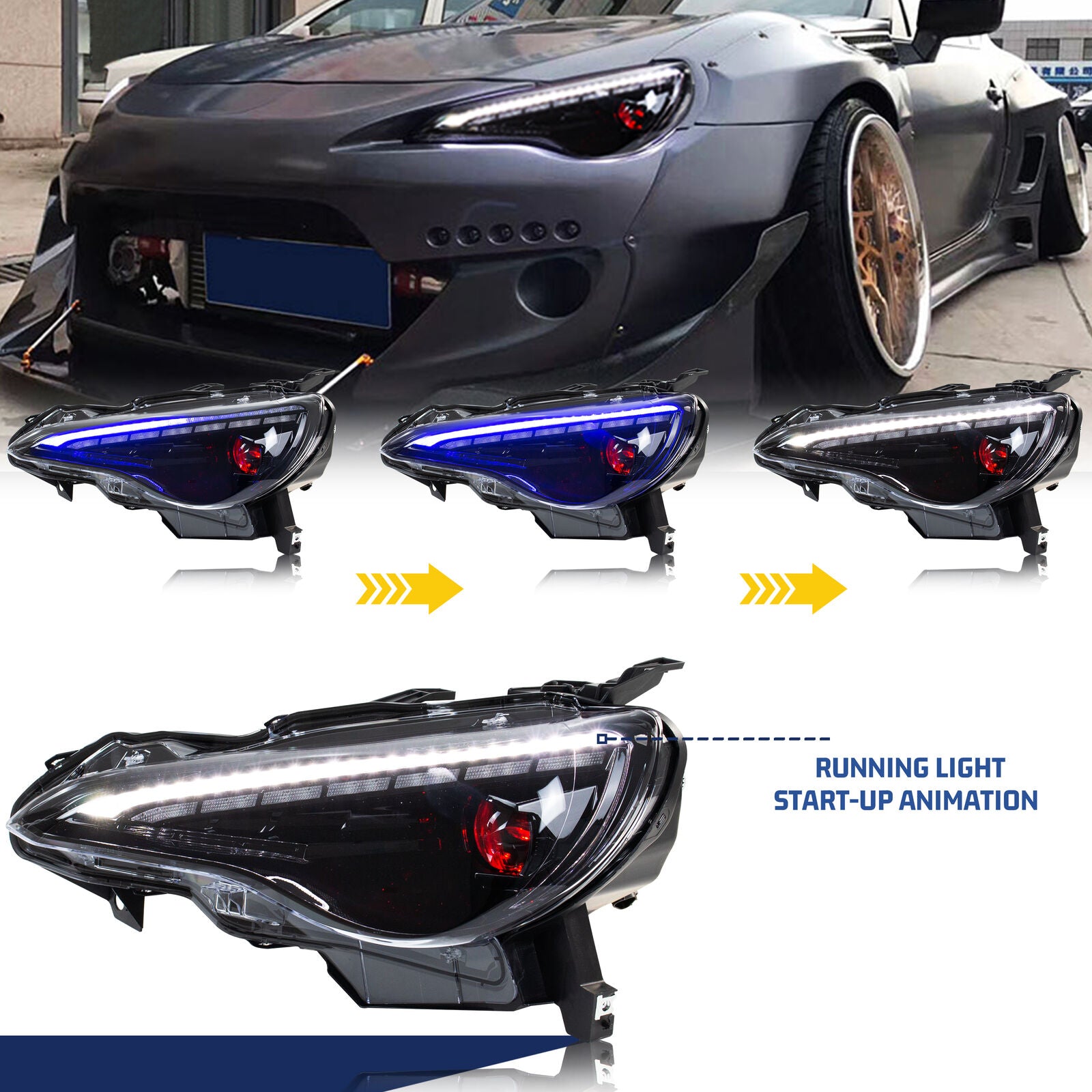 inginuity time LED Blackout Headlights for Toyota 86 Subaru BRZ