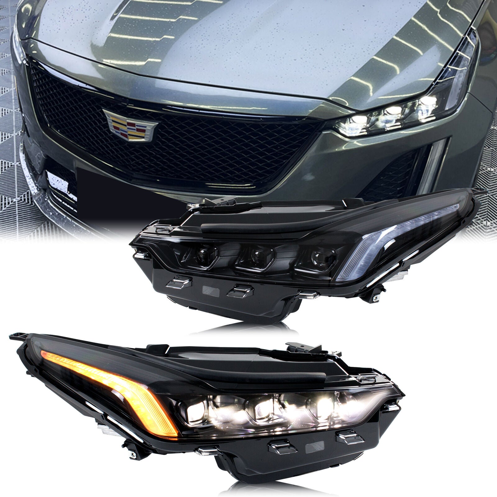 Led Block Out inginuity time LED Blackout Headlights for Cadillac CT5 CT5-V 2020-202 ...
