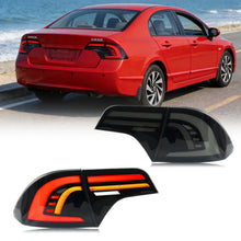 Cargar imagen en el visor de la galería, inginuity time LED Tail Lights for Honda Civic 2006-2011 EX LX Sport DX Si Sequential Turn Signal Dynamic Animation Rear Lamps Assembly
