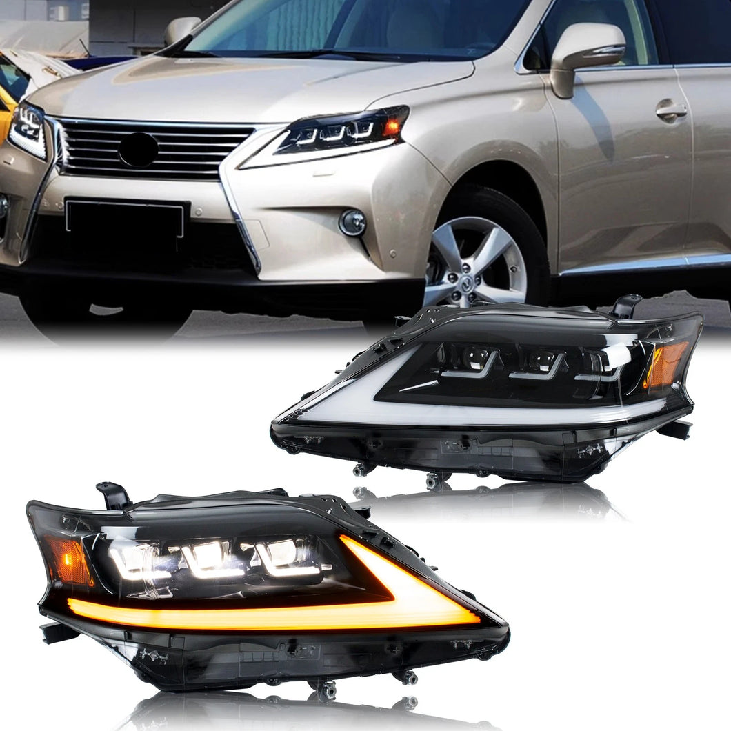 inginuity time LED Headlights for Lexus RX350 RX450h 2013-2015 RXF Triple Projector High Beam Front Lamps Assembly