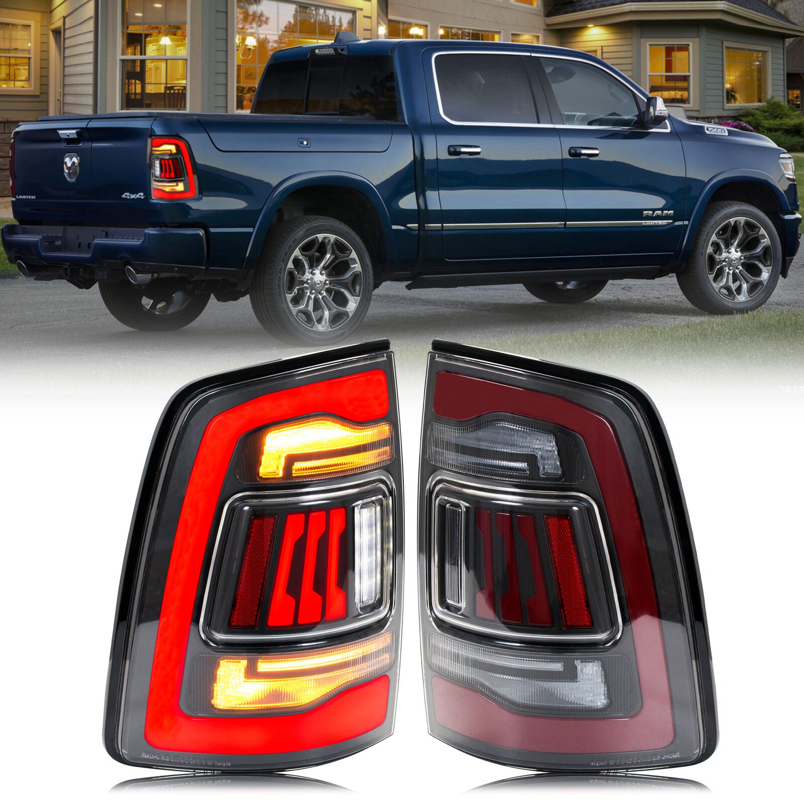 AUTOONE - Conjunto De Luz Trasera LED Transparente Completa Para Dodge