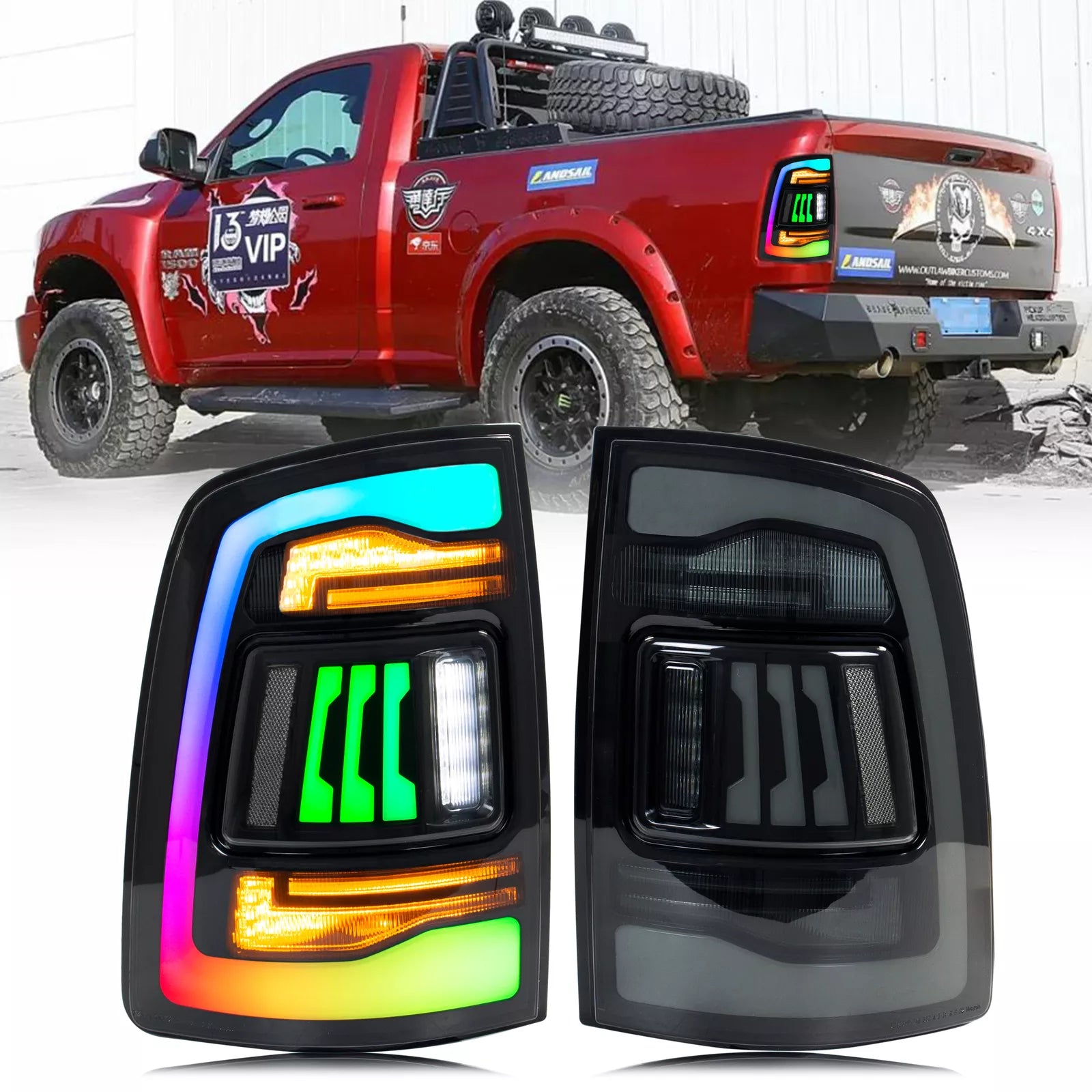 inginuity time LED RGB Tail Lights for Dodge Ram 1500 2500 3500 2009-2 ...