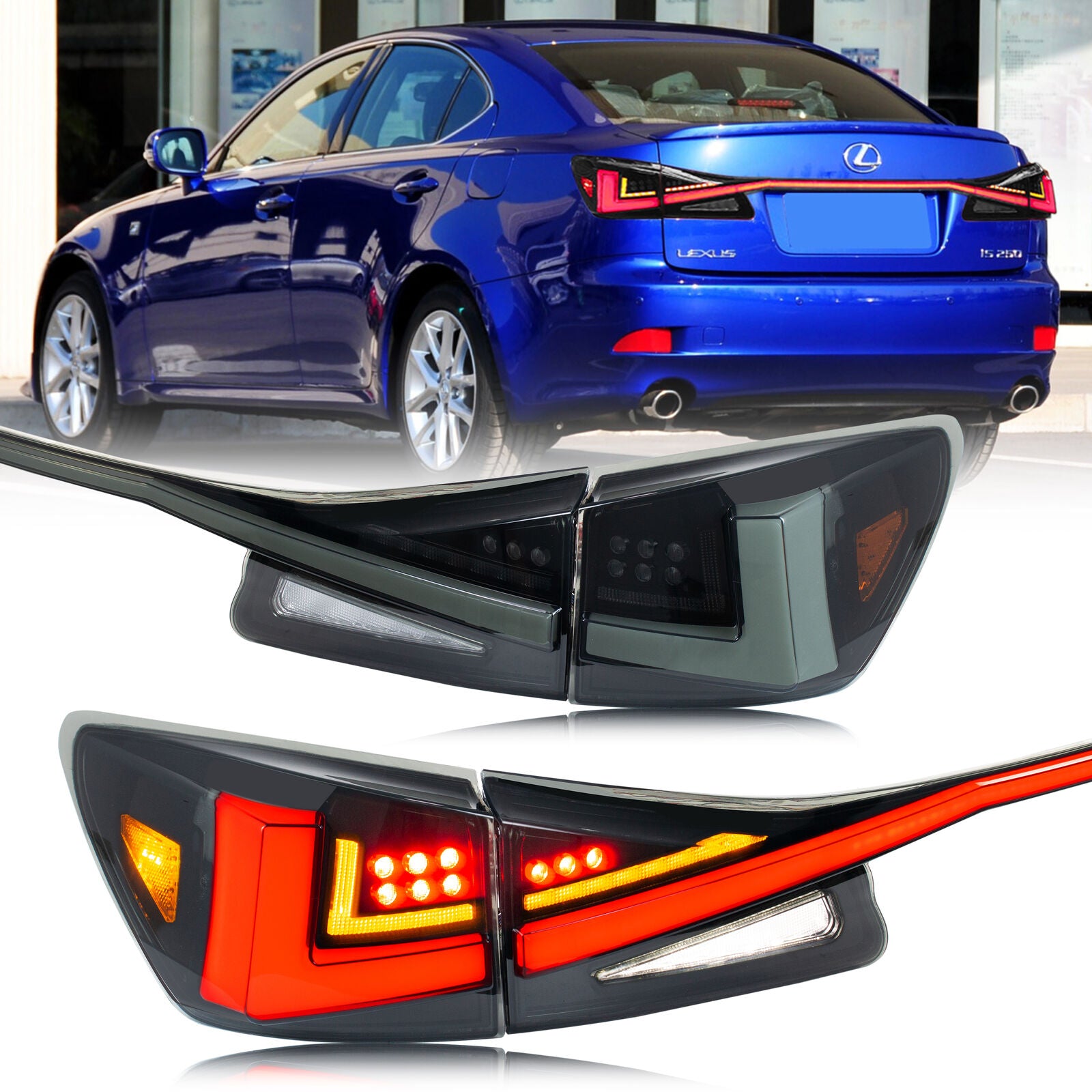 inginuity time LED Tail Lights & Middle Lamp for Lexus IS250 IS350